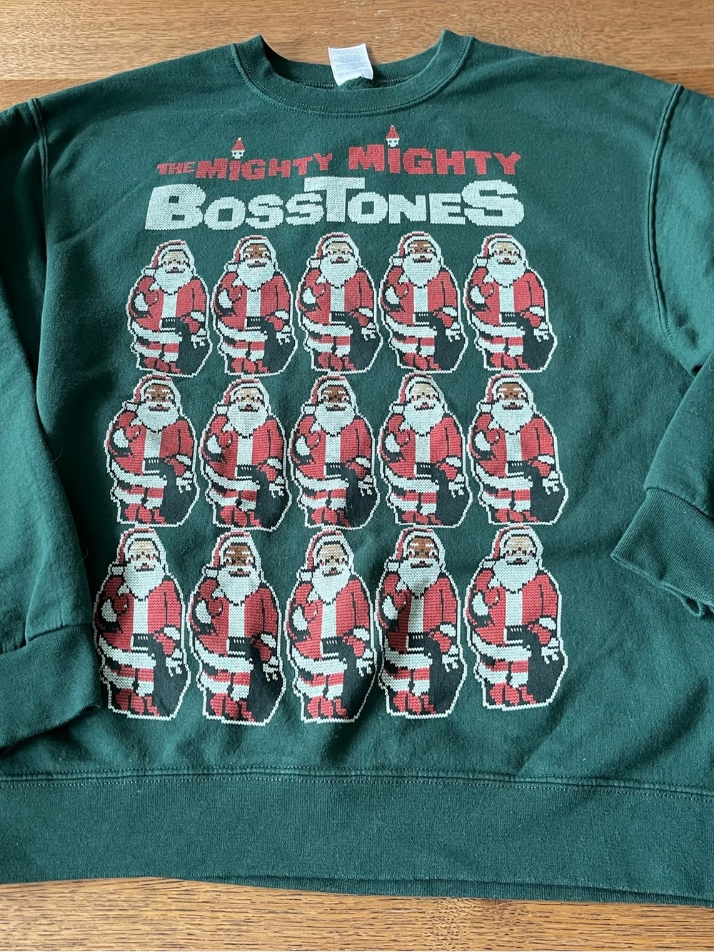 Mighty Mighty BossTones  Green Holiday Concert Red & White Knit Motif